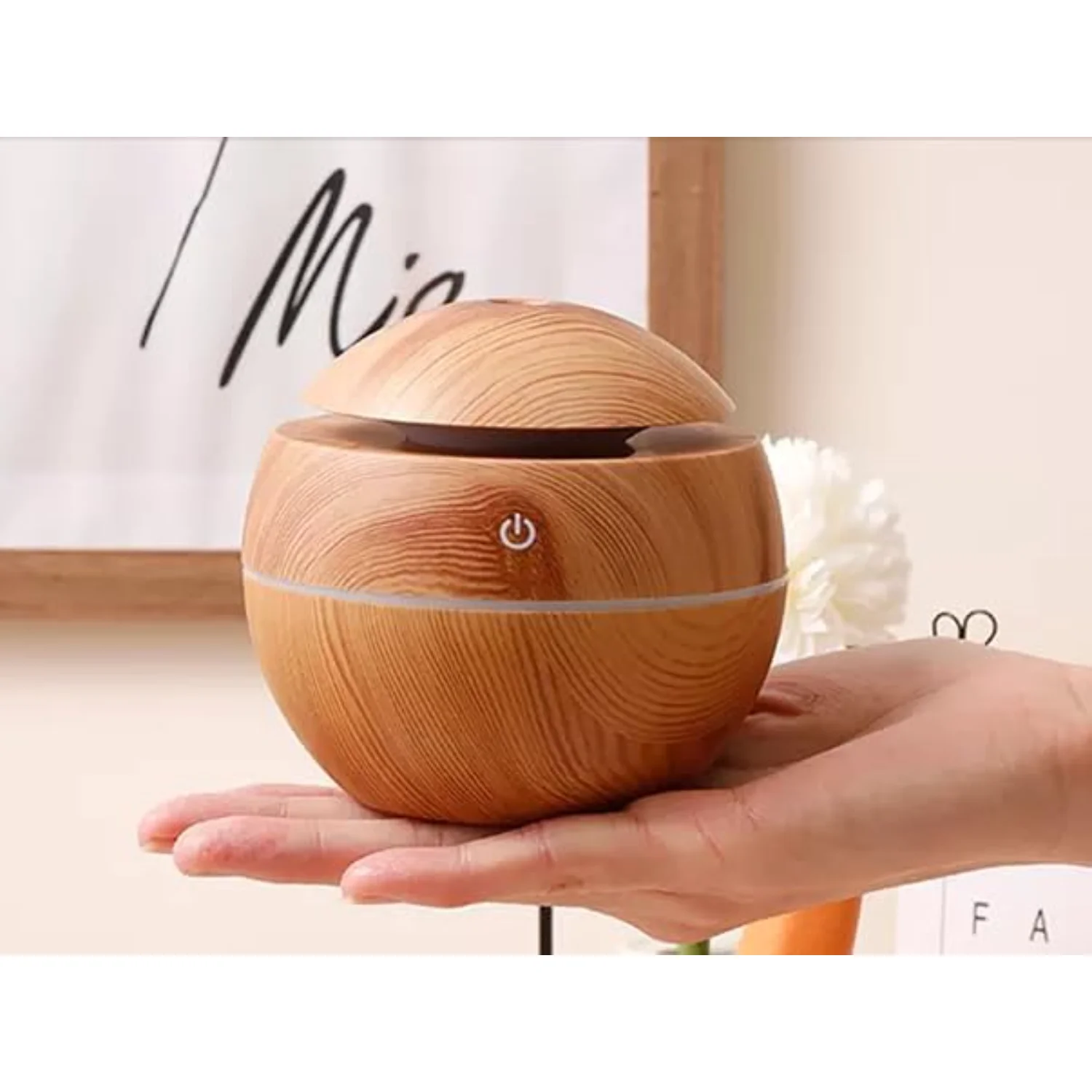 Mini humidificador ultrasónico personal de escritorio para aromaterapia con luz nocturna LED, oficina, dormitorio, dormitorio, portátil, alimentación USB