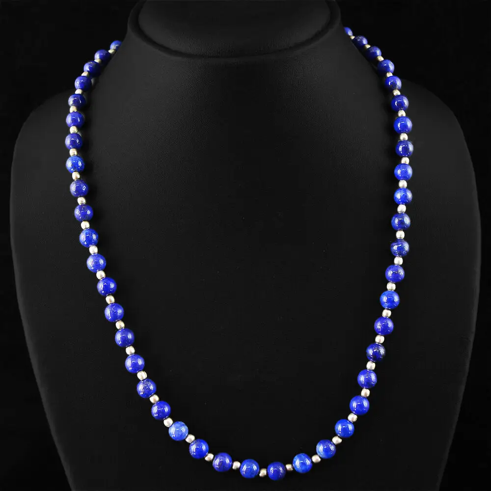 Collier en Lapis-Lazuli bleu, perles rondes, pierres précieuses naturelles, 6mm, 16-25 pouces