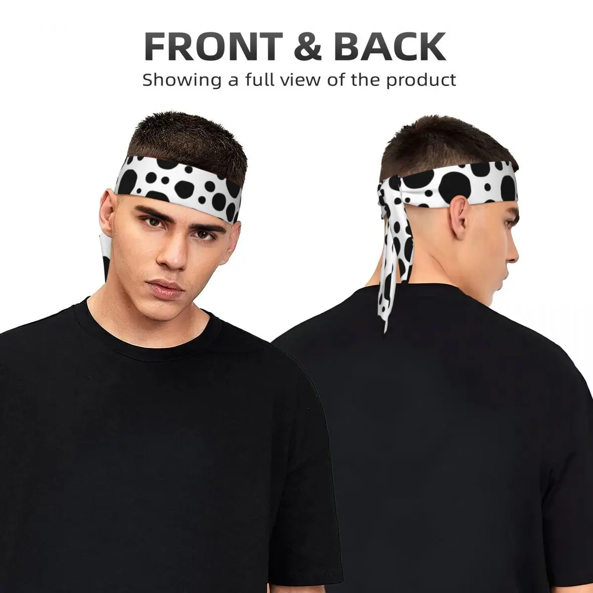 Bandanas Hairband Head Tie Abstract Dalmatian Pattern Sports Headband for Running Tennis Karate Athletics Brief Style