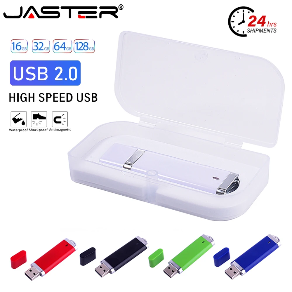 Blue USB Flash Drives Box Pen Drive Creative Gift 128GB 64GB Mini Memory Stick Colorful USB Stick 32GB for Laptop U Disk 16GB