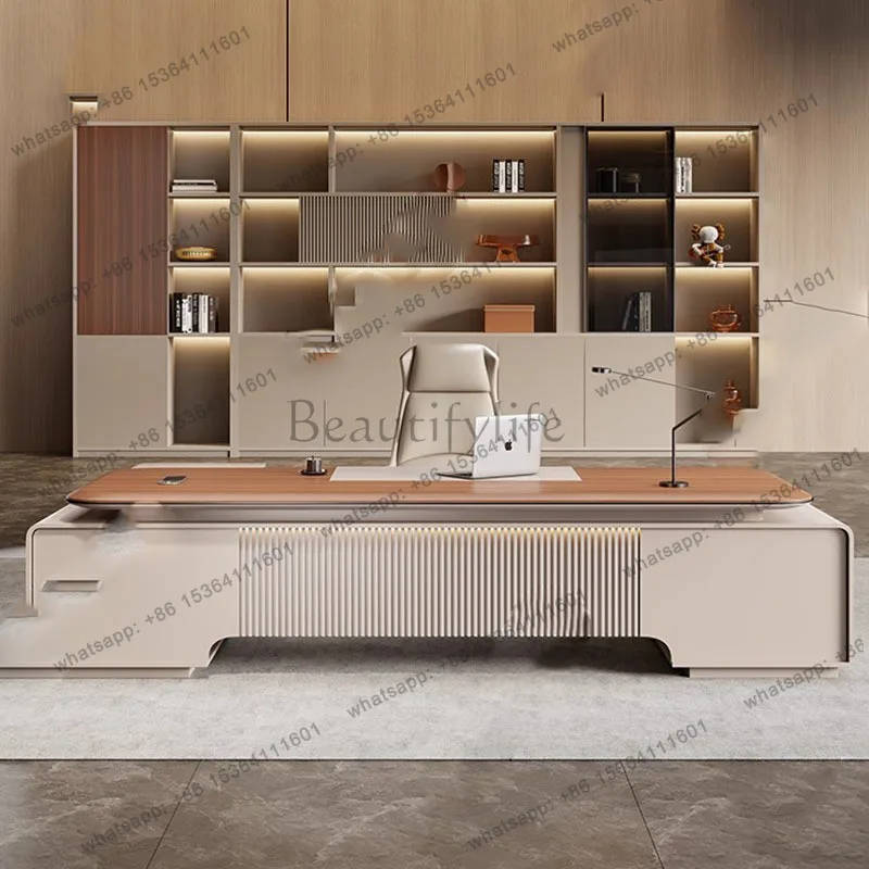 Display Crafts Office Desk Computer Shelves Nordic Space Saving Design Office Desk Large Long Scrivania