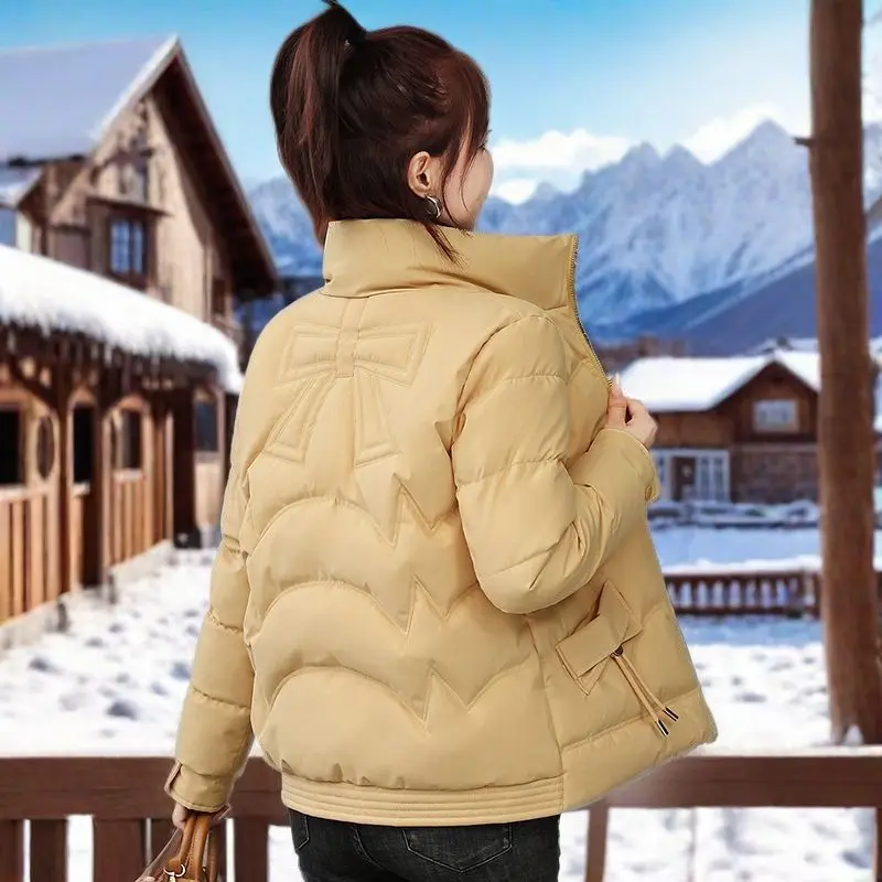Autumn Winter New Stand Up Collar Cotton Parkas Thickened Women\'s Clothing Korean Version Loose Fit Slimming Warm Fashion Tops