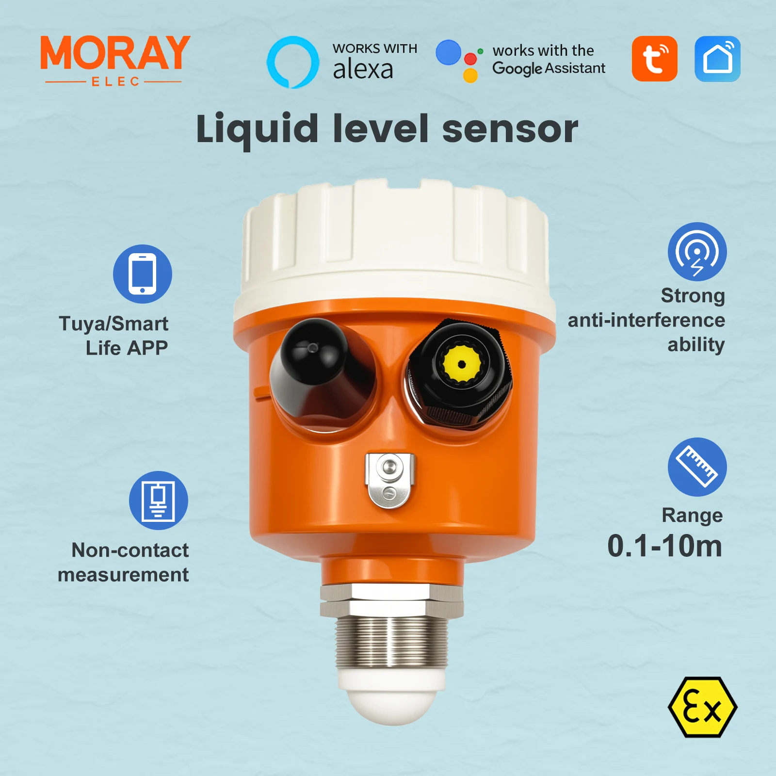 Moray ME203RSP Шлюз солнечной энергии Датчик температуры Бесконтактный ультразвуковой индикатор уровня Датчик уровня воды