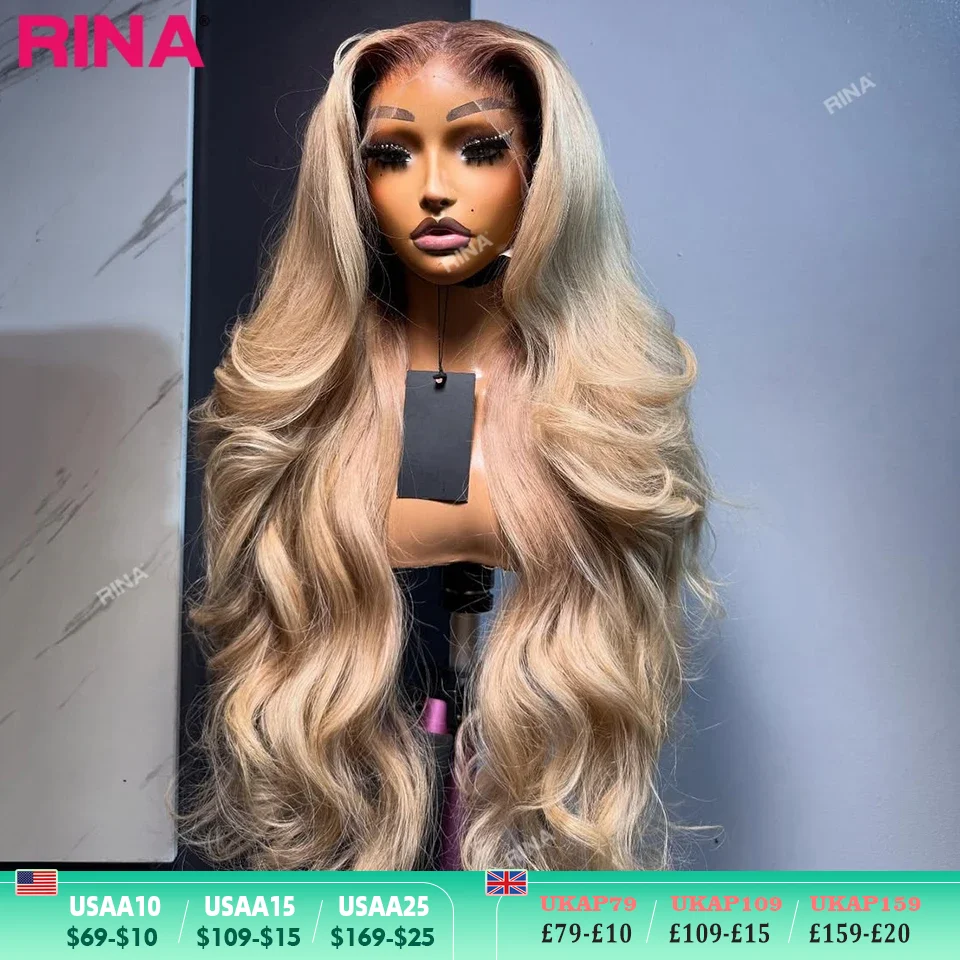 Dark Root Blonde 13x6 13x4 Hd Lace Frontal Wig Human Hair Ombre Colored Ombre Blonde Human Hair Wigs Body Wave For Women 5x5