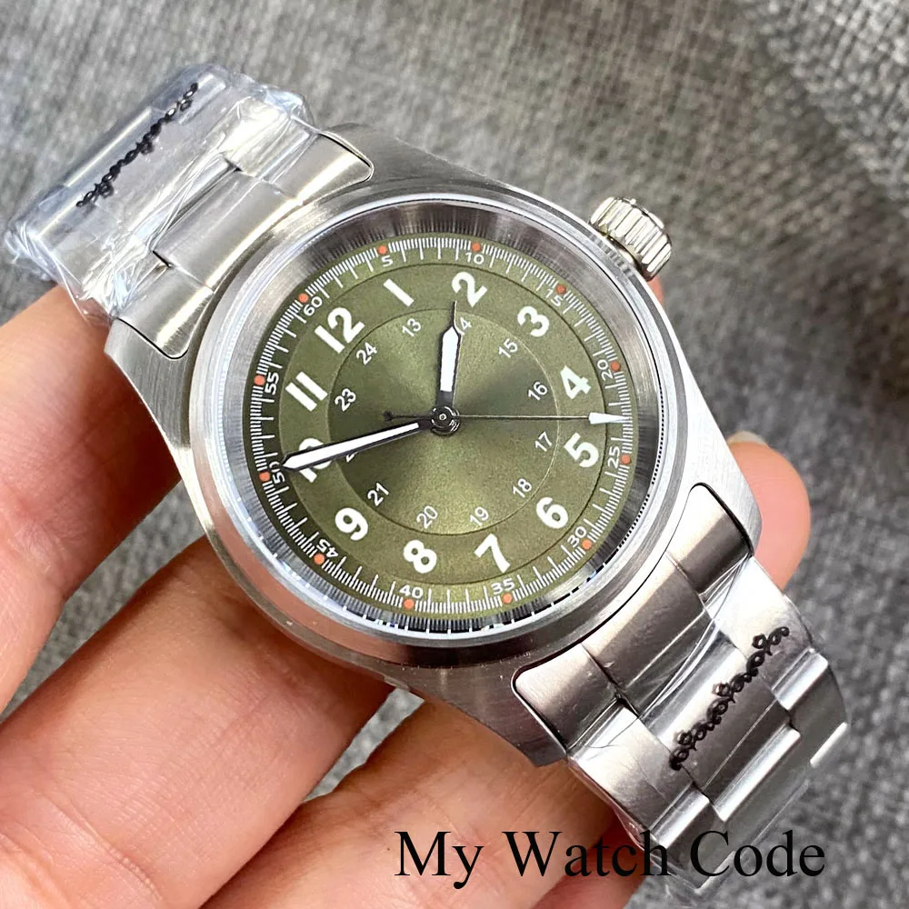 Tandorio 200m Waterdicht Veld Horloges NH35 Beweging 36mm Mannen Staal Sport Mechanisch Horloge Saffierglas Pilot glas achterkant