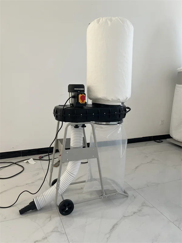 750w Industrial-Strength Bag-Mounted Dust Collector, Tailored for Woodworking Environments and Comprehensive Sawdust Control