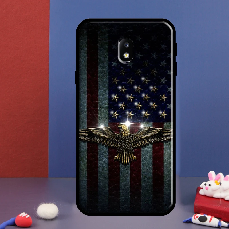 Amerykańska flaga USA Eagle przypadku dla Samsung Galaxy J3 J1 J5 J7 2016 A3 A5 2017 A7 A9 J8 J4 J6 A6 A8 Plus 2018 Coque