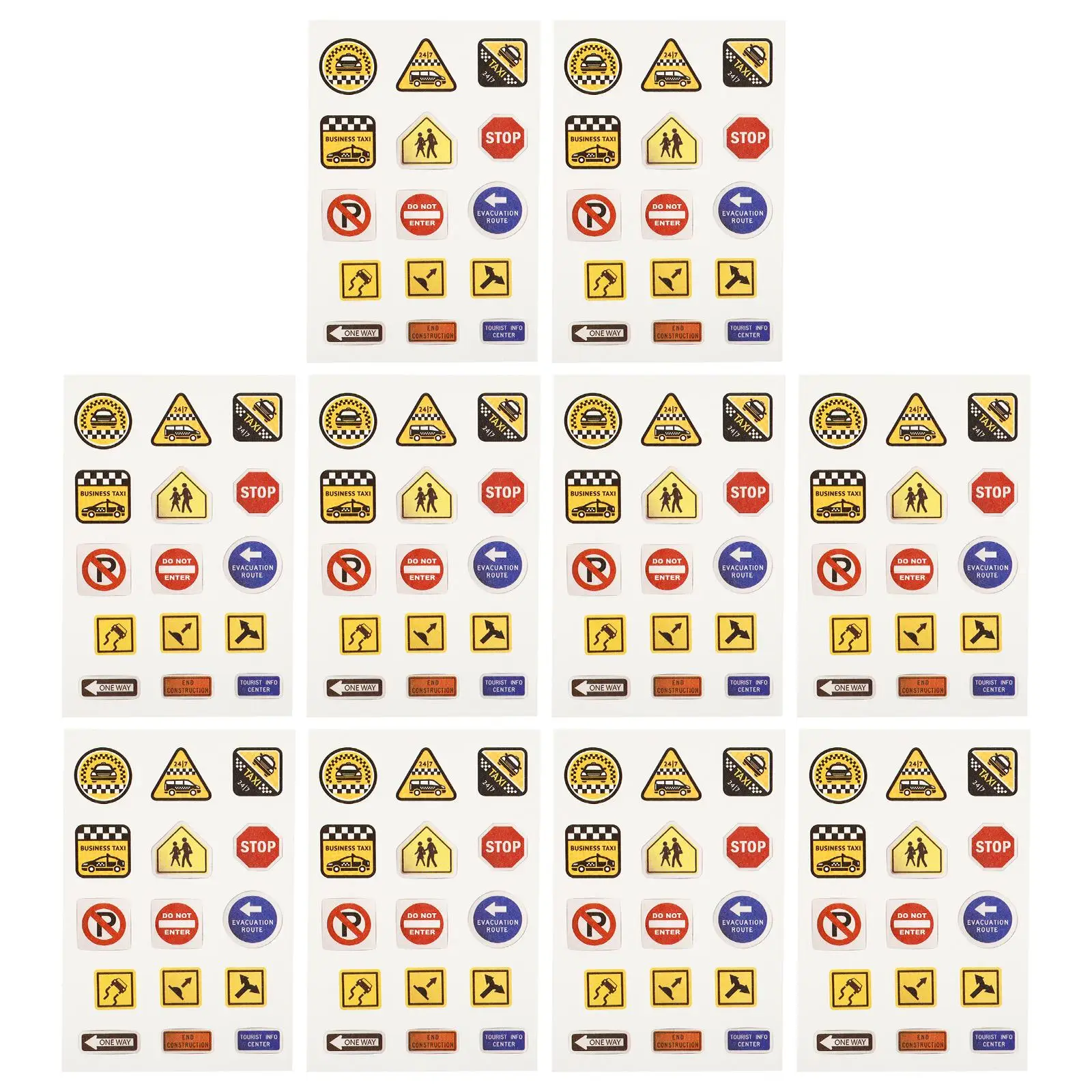 

10 Removable Traffic Decals Kids Educational Toy Street Traffic Sticker Signs Road Road Sign Sticker Decals Play