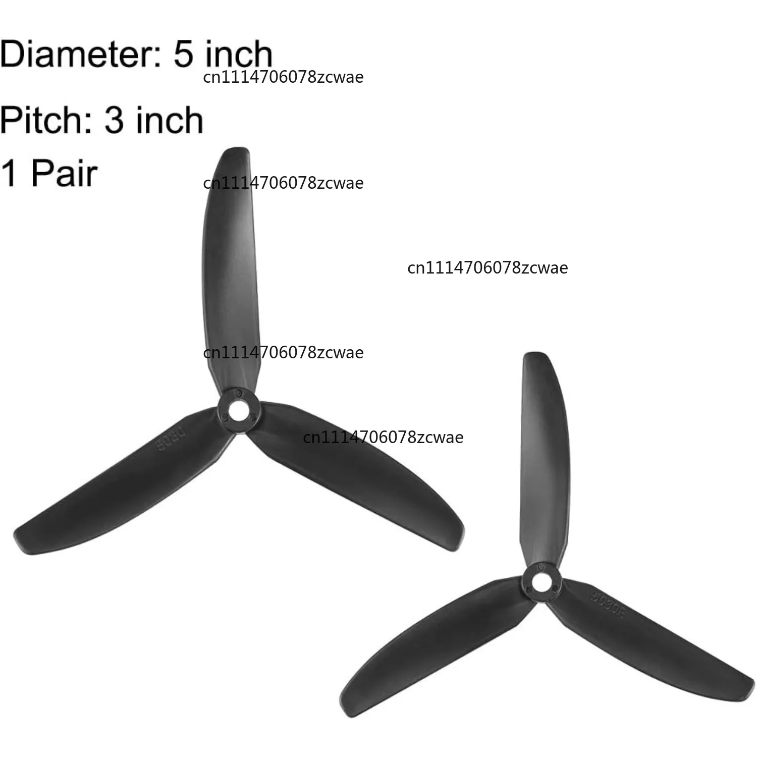 ZOCI-5x3 Inch 3‑Blade Black Nylon Propeller Pair With Adapter Rings Spare  Kit for RC Drone