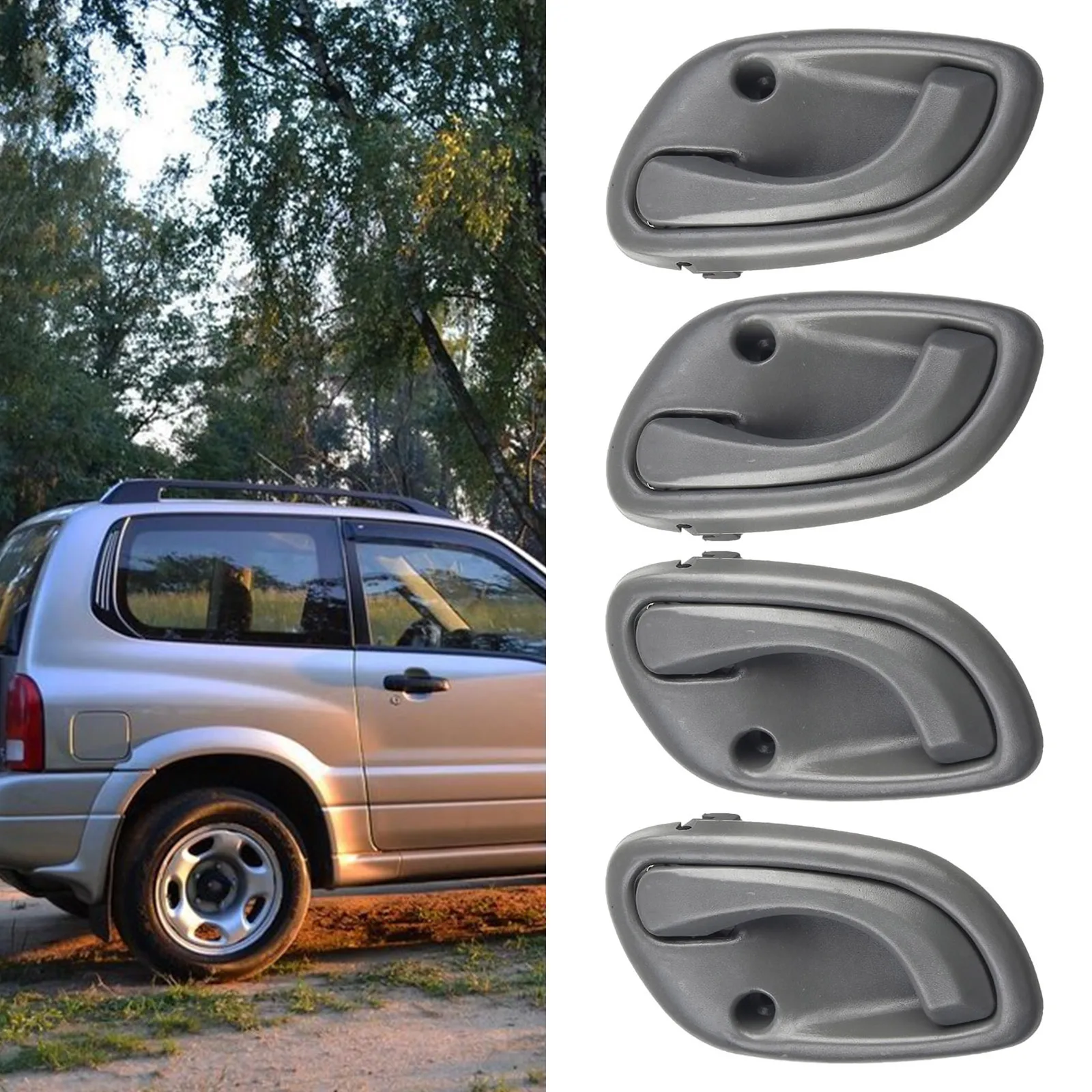 For Suzuki Interior Door Handles Handle Inside Door Left Right ABS Gray For Baleno 1998-2001 Automobile Accessories