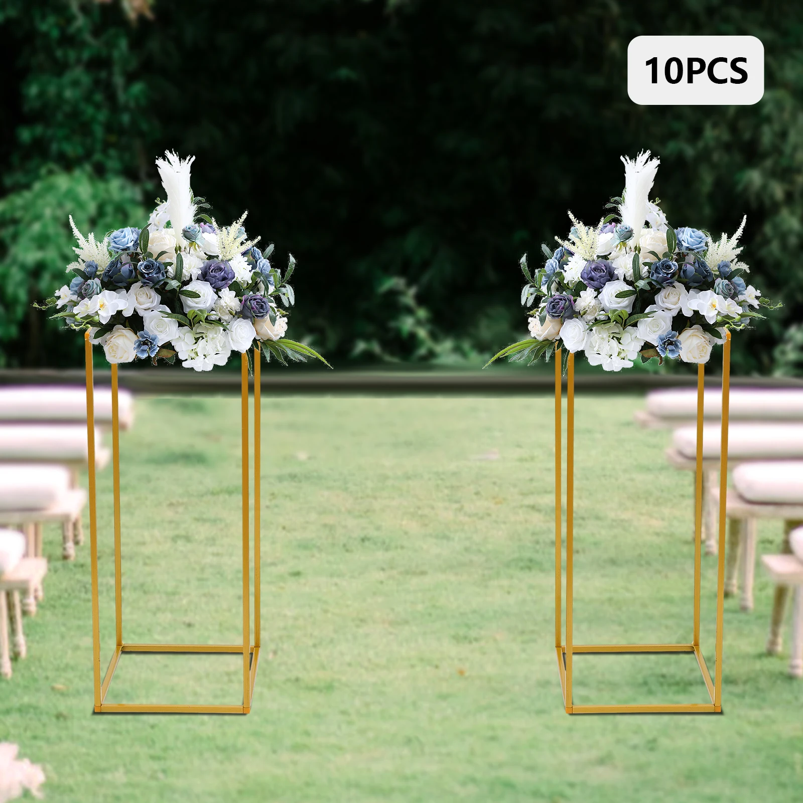 

10 PCs Plastic Triangle Pass Wedding Flower Stand with A Small Hammer for Decorating Weddings, Birthday Parties, Anniversaries