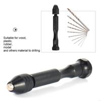 1 Set Manual Craft Mini Drill Epoxy Steel Pin Vise Hand Drill with 10 Drill Bits