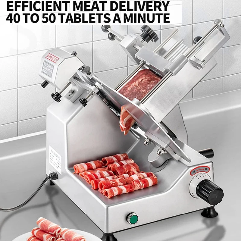 

Meat Slicer Household Frozen Meat Cutting Machine Vegetables Cutter Desktop Alloy+Stainless Steel Thickness Adjustable