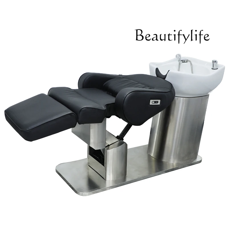 Japanese-Style Electric Lifting Shampoo Chair Barber Shop Half Lying Flushing Bed High-End Hairdressing Salon Bed