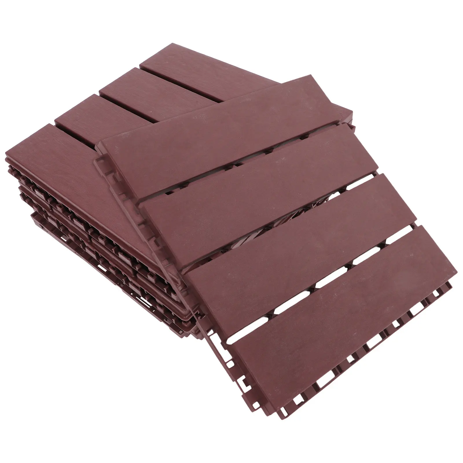 

6Pcs Outdoor Plastic Flooring Interlocking Deck Tiles Anti Slip Patio Balcony Garden Waterproof Bathroom Floor