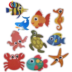 10pcs Ocean Creature Stickers Bath Mat Bathtub Anti Slip Strip Tub Non Slip Tape Shower Strips Bathroom Accessories Peva