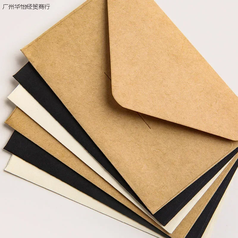 40PCS Classical White Black Kraft Blank Mini Paper Window Envelopes Wedding Invitation Envelope Gift Envelope
