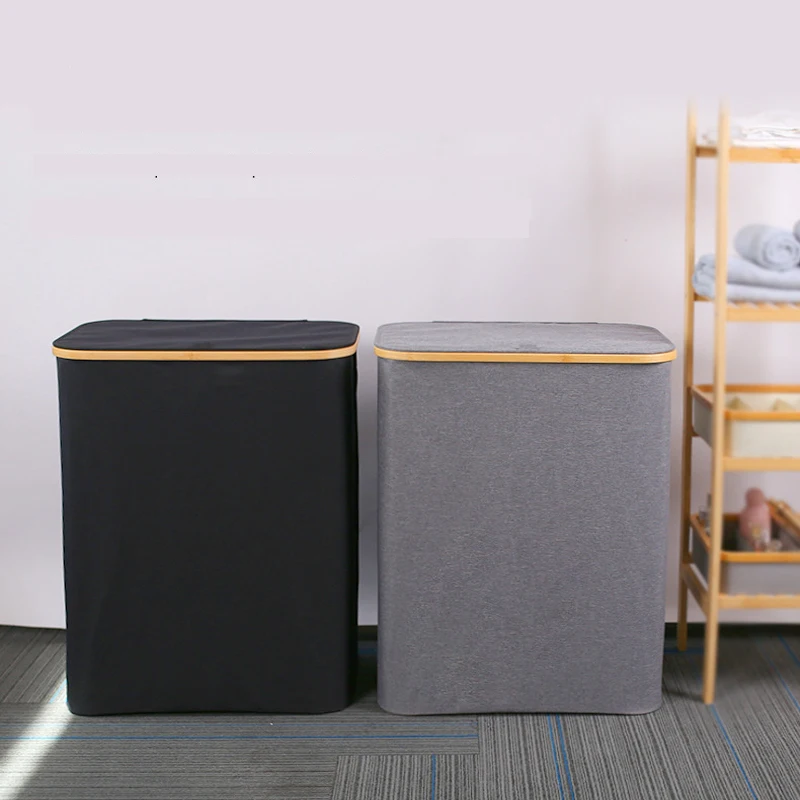 

160L Extra Large Laundry Hamper with Lid Foldable Laundry Basket with 3 Section with Removable Bags Dirty Clothes Basket