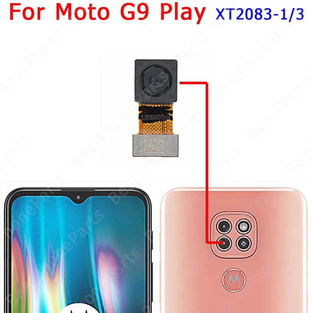 Per Motorola Moto G9 Play G9 Plus Power Back anteriore vista posteriore posteriore grande modulo fotocamera Selfie cavo flessibile di ricambio