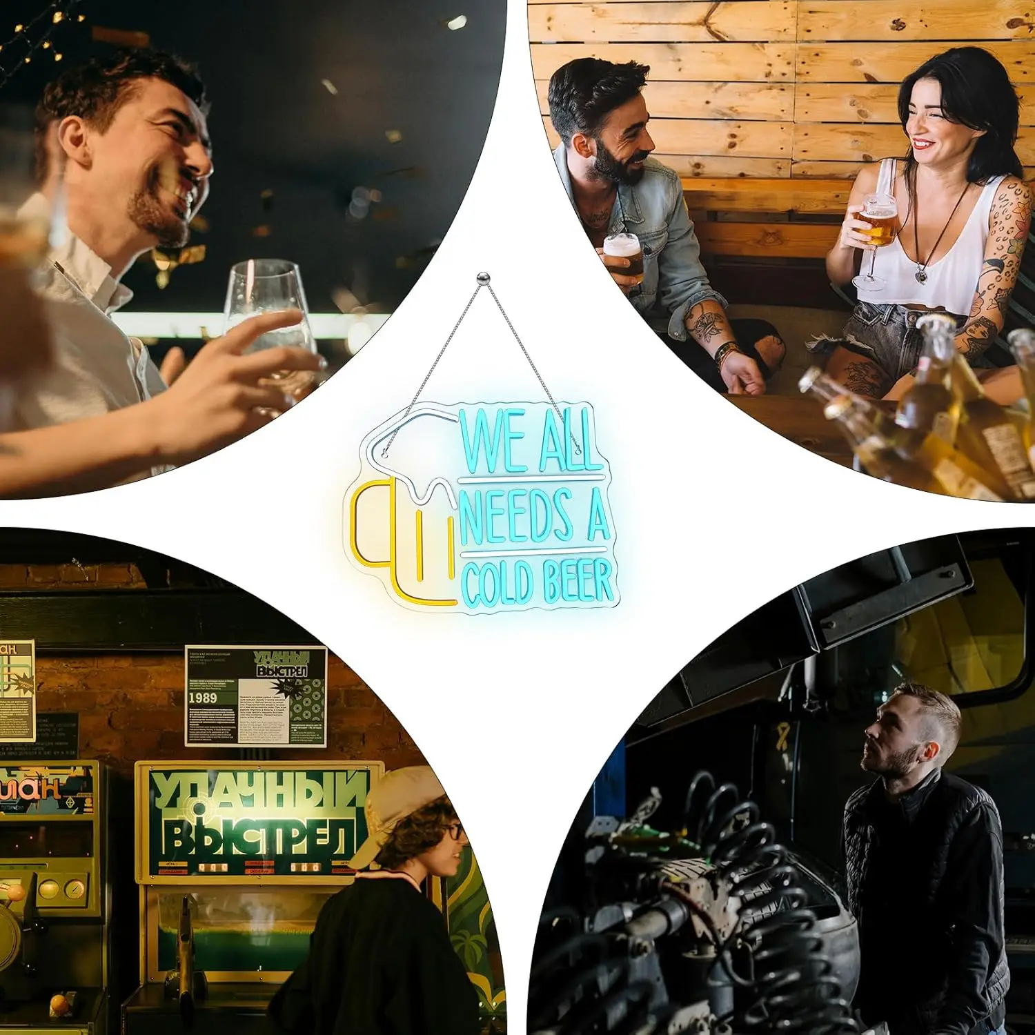 نحن جميعا يحتاج علامة النيون البيرة الباردة LED ضوء النيون تسجيل USB عكس الضوء لشريط رجل الكهف المطبخ لعبة غرفة ديكور المنزل الطرف الأعمال #5