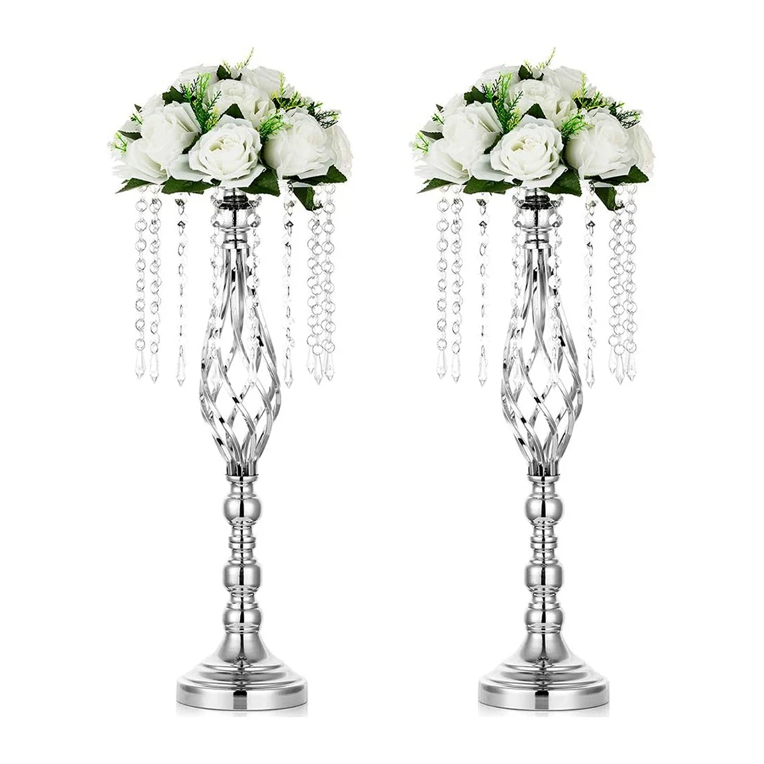

2 шт. хрустальные подставки для цветов, свадебные центральные элементы для столов, металлические вазы для цветов для свадеб, вечеринок и торжественных ужинов