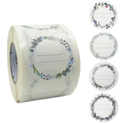 Greenery Frames Stickers 5cm Round Boho Thank You Labels for Envelope Gift Bag Packaging Boutique (500pcs of 1 roll)