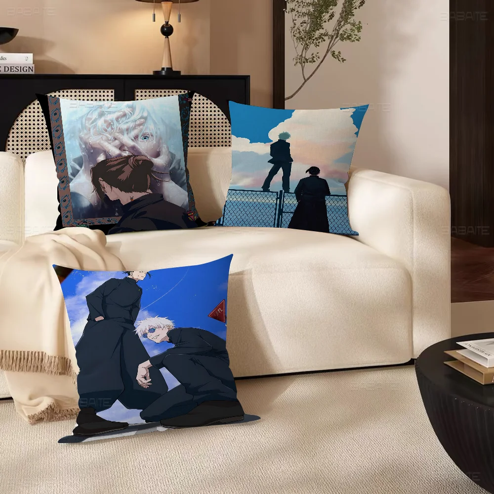 

Anime Gojo And Geto Pillowcase Toon Gift Cushion Cover Bedroom Home Sofa Chair Seat Decor Pillow Case