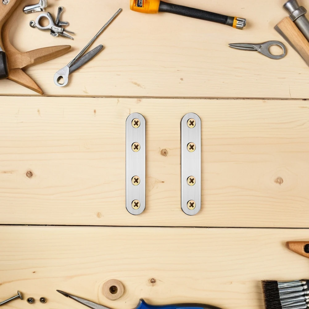 

18 pcs Stainless Steel Corner Brackets Straight Plate Design for Furniture Reinforcement Construction Metal Support