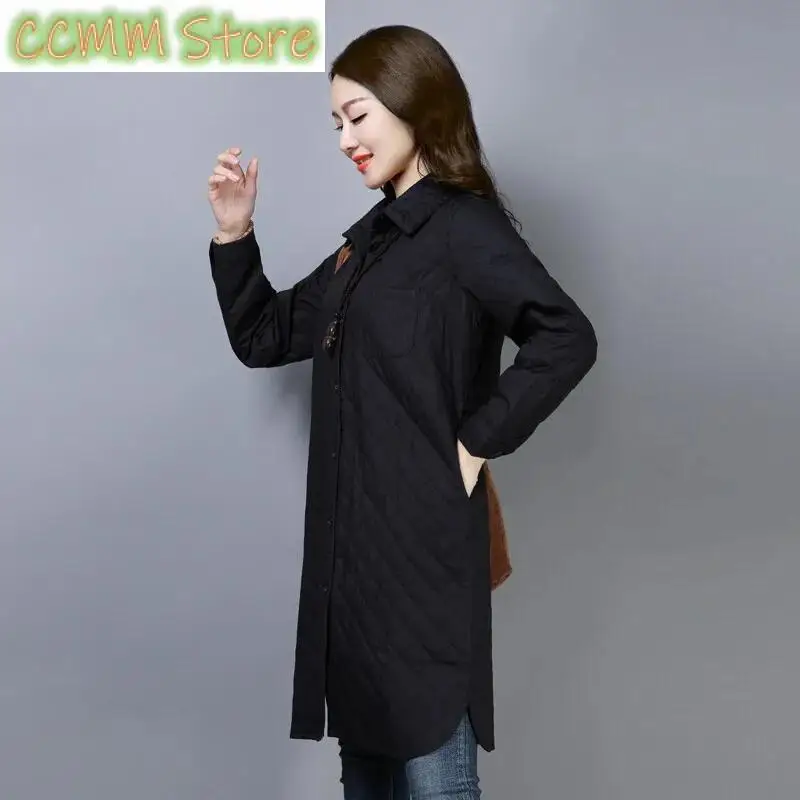 New 5Mid length  women parkas  Korean  Autumn Winter Fashion leisure Warm Rhombic Lattice Versatile Women parkas Outerwear