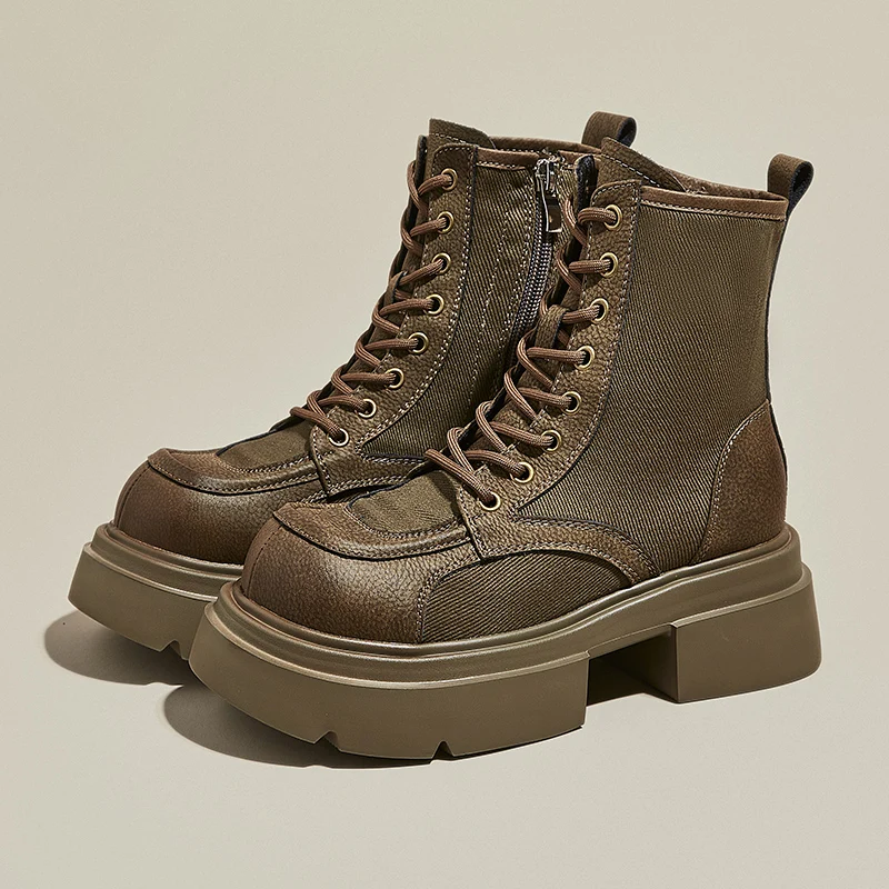 

AIYUQI Women Sneakers Boots 2026 Spring and AutumnLeisure Boots Women Casual Round Toe Side Zipper Platform Women Ankle Boots