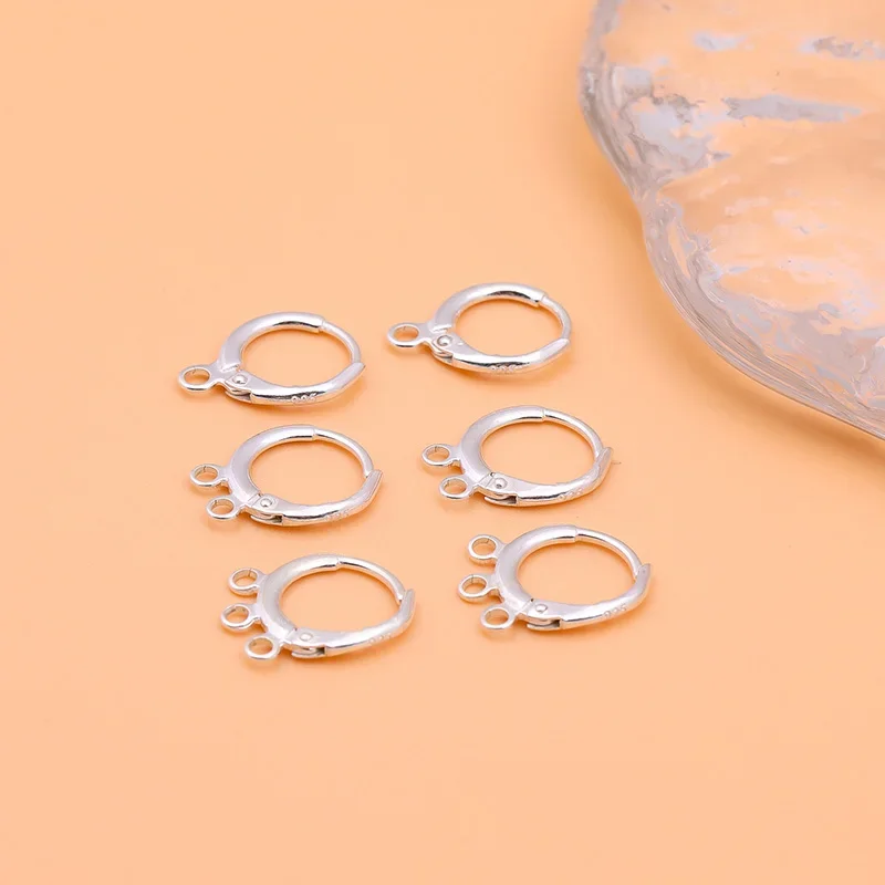 1pair 925 sterling silver handmade diy earring accessories French ear hooks open ear buckles making semi-finished materials