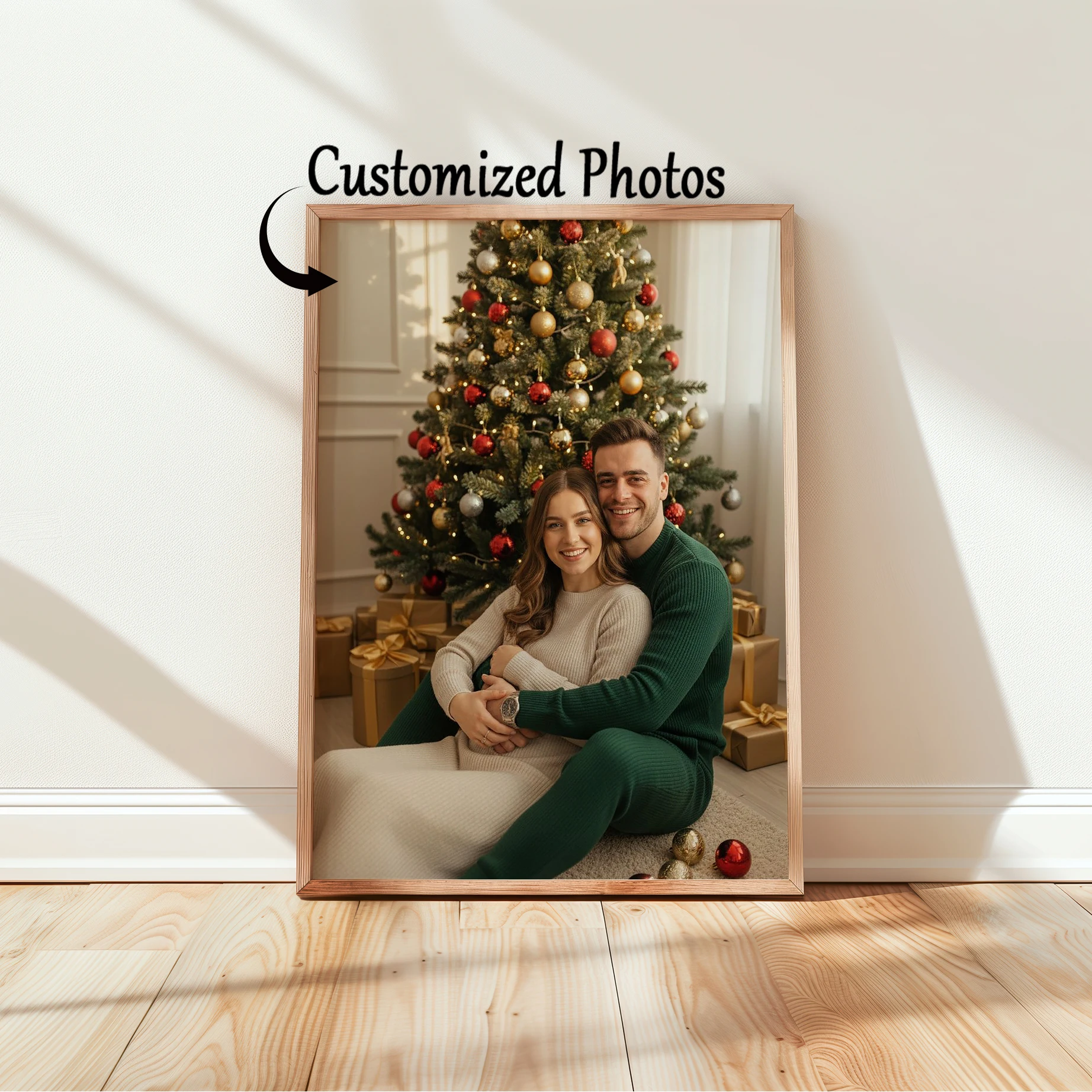 Custom Photo Canvas Print Personalized Unframed Wall Art for Couples,Poster for Festive Wall Decor&Christmas Keepsake Gift