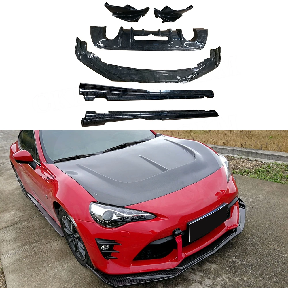 

CKMUUER Carbon Fiber Front Bumper Lip Side Skirts Door Aprons Rear Diffuser Rear Lip Splitters For Toyota GT86 FT86 2012-2020