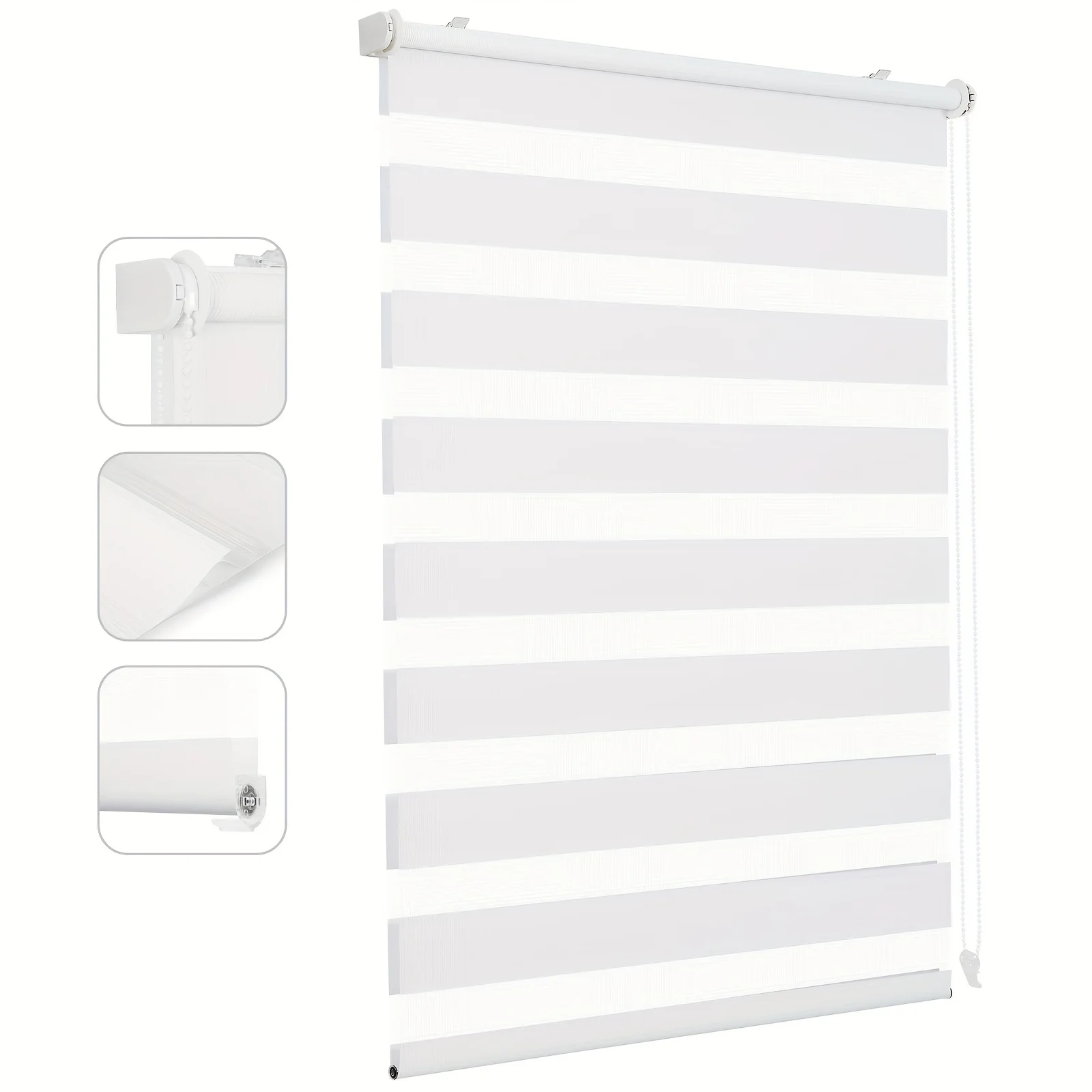 Pince aveugle à double rouleau Sekey sans perçage, 80 cm de large, aveugle/canard à double rouleau comme protection solaire pour fenêtres