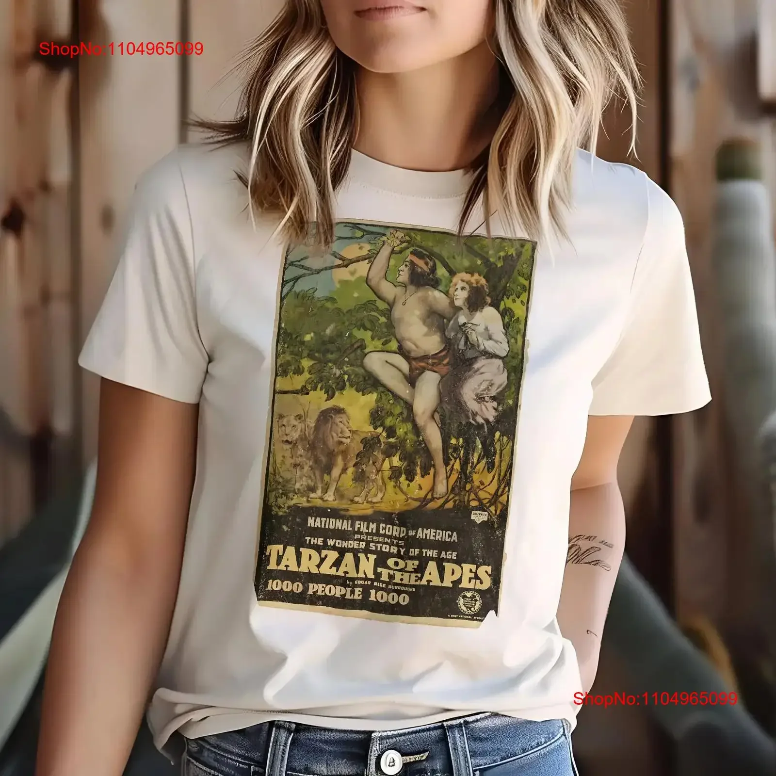 

Tarzan of the Apes 1918 film Vintage Movie Poster T Shirt Lover Classic Retro Sizes S 5XL vintage Washed Comfortable Versatile