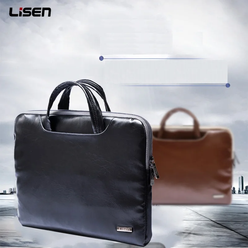 Imagem -06 - Lisen Bolsa de Couro do Plutônio Bolsa para Portátil 1113.31415.6 Polegada Maleta Portátil Kumon Case para Macbook Air Pro Notebook pc Marca