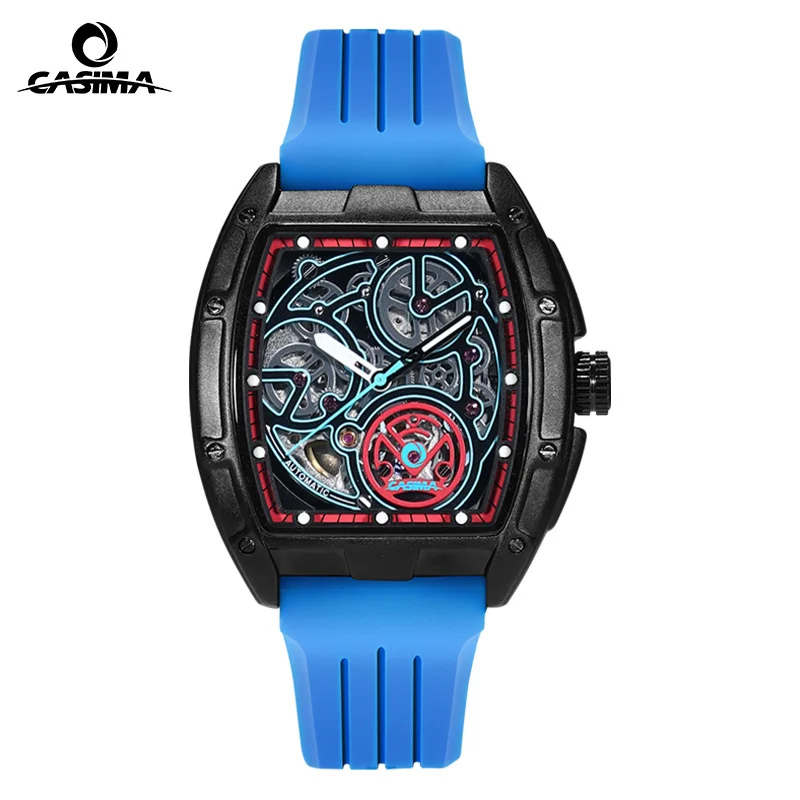 Часы CASIMA для пар, механические часы, студенческие часы с силиконовым ремешком, водонепроницаемые спортивные часы, модель CS2164-1047