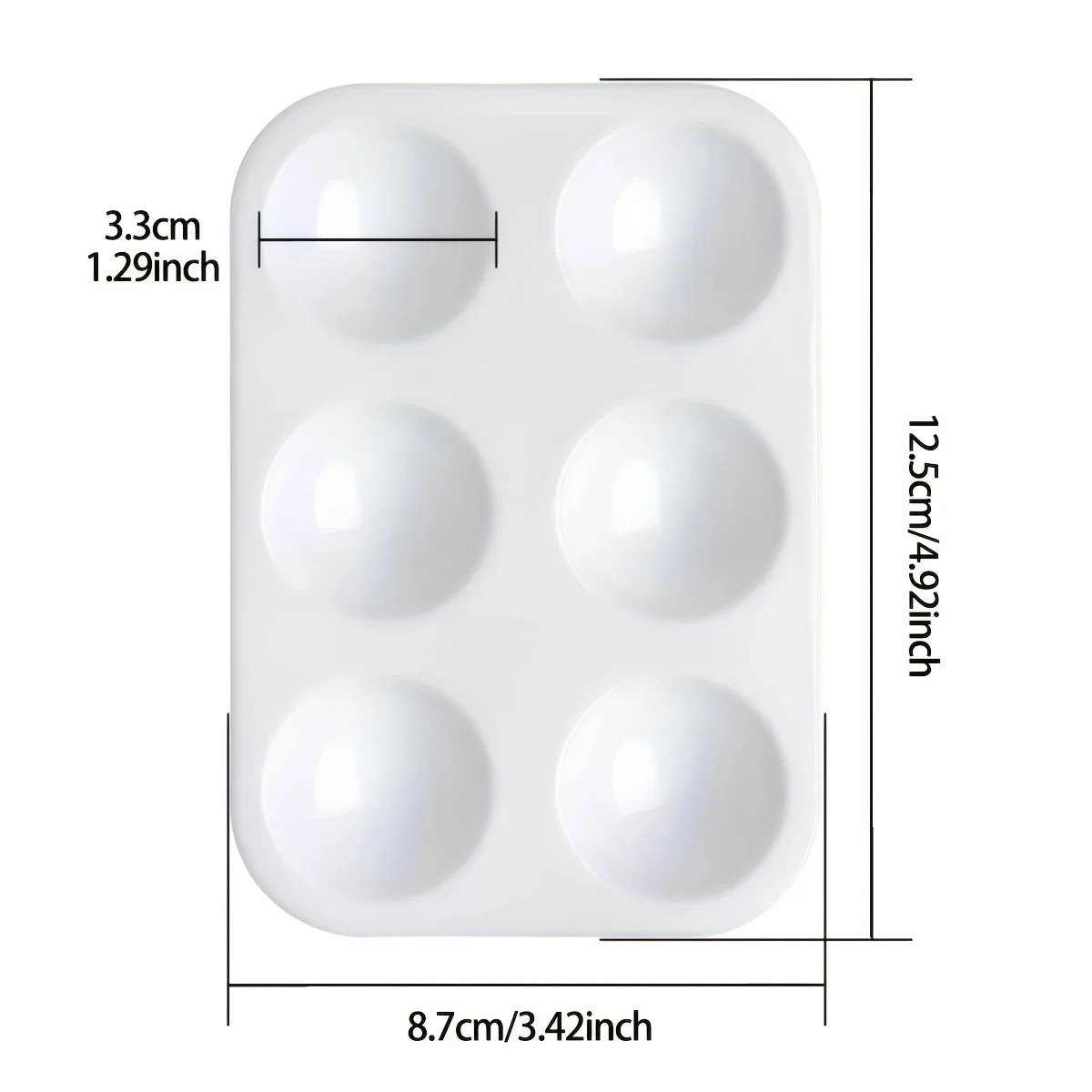 2/8/12/20/50/100 Pcs White Plastic Paint Palette 6 Well Watercolor Palette Rectangular Paint Tray Paint Mixing Palette