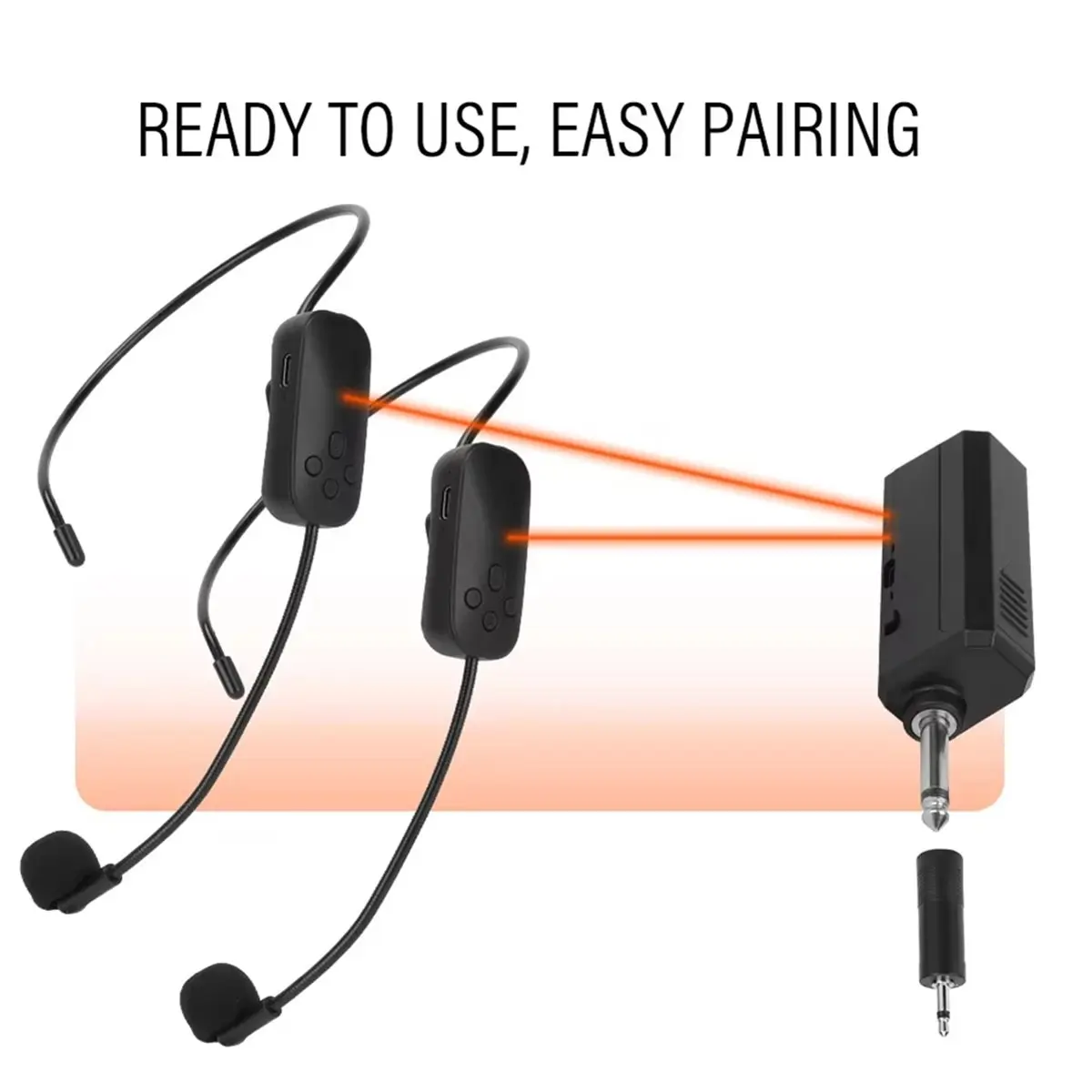 Summer sale- 2.4G Mic System Long Range Wireless Microphone System Head Handheld Mic 2 in 1 for Teaching Stage Performers