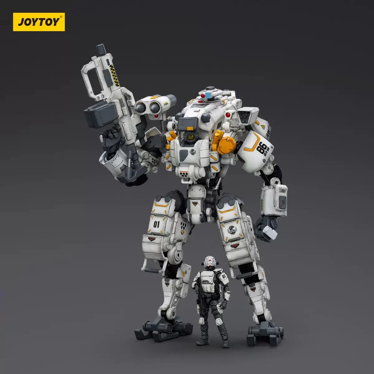 JOYTOY 1/25 Scale Mecha NEW God of War 86-II White Model with Mini Soldier Action Figure for Fans Collection