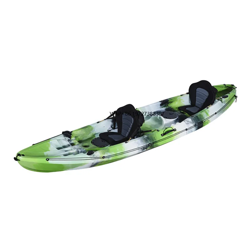 Nice Appearance and Practical Durable Two Adult and One Kid Paddle Kayak with Molded Foot Braces