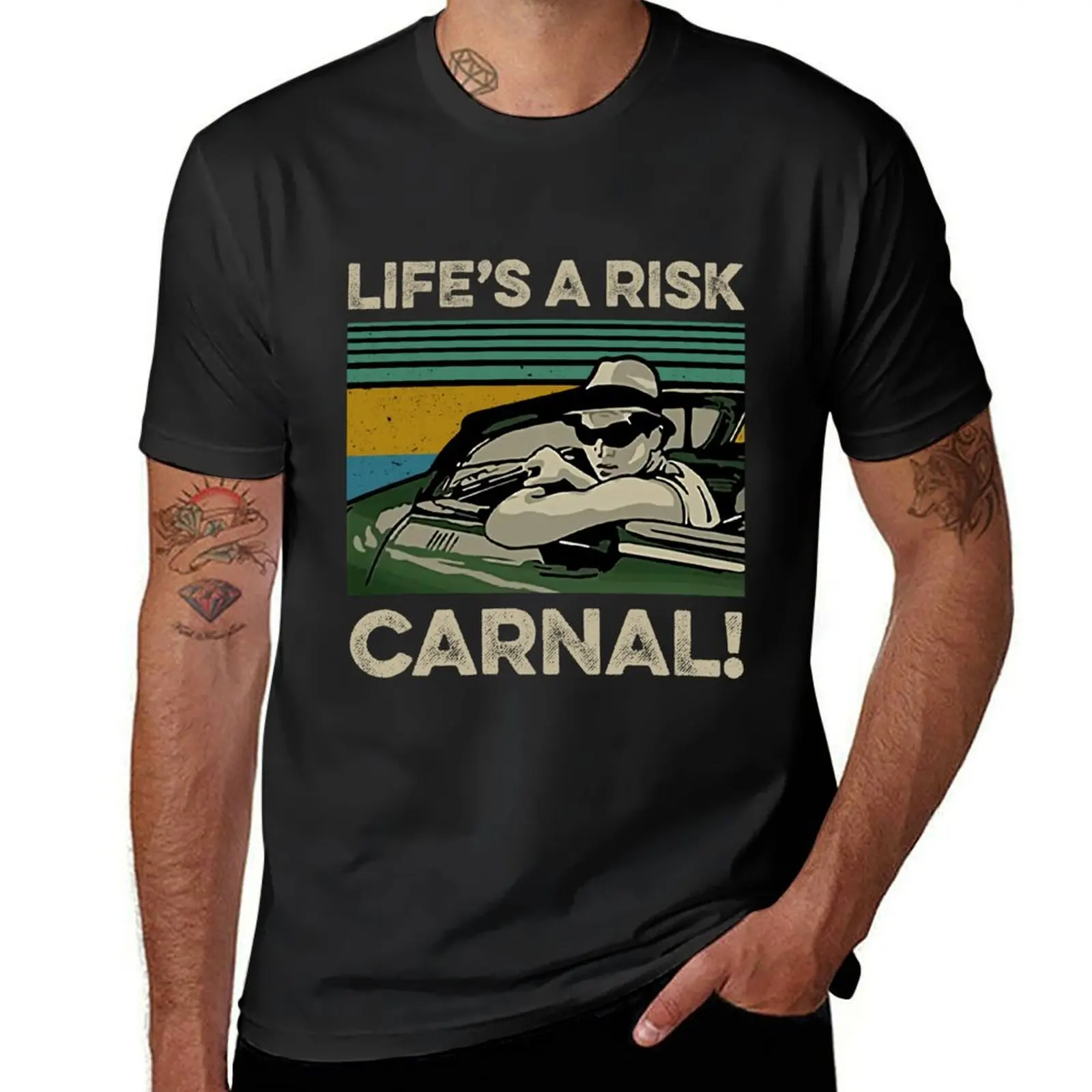 Life's A Risk Carnal Vintage Shirt Blood In Blood Out Inspired T-Shirt tops mens clothing