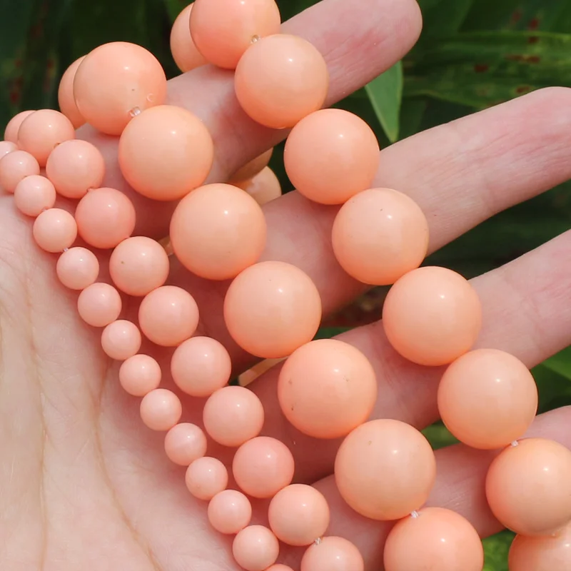 6-14mm Coral Orange Pink Color Shell Pearl Loose Beads 15.5inch per strand ,For DIY Jewelry Making !