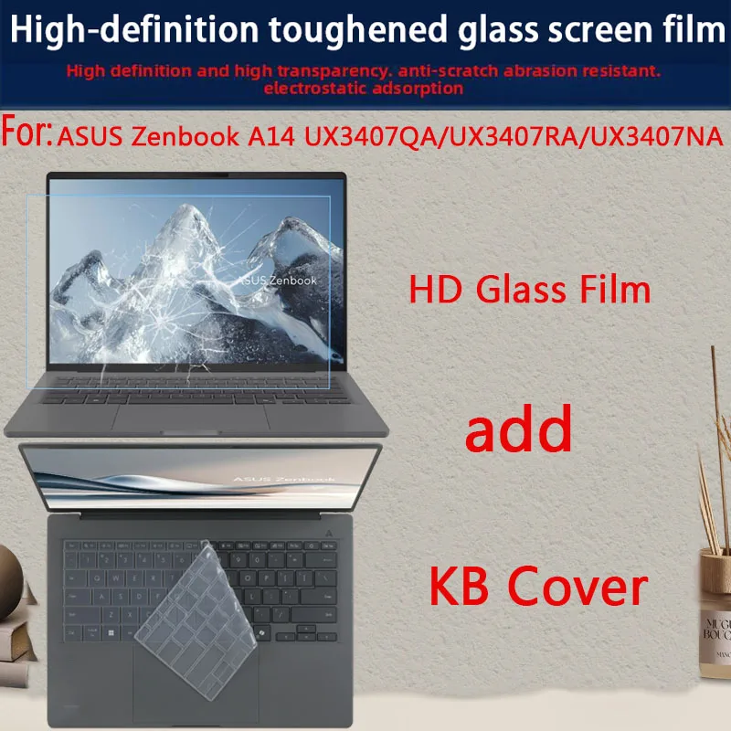 

For ASUS Zenbook A14 UX3407QA/UX3407RA/UX3407NA keyboard film notebook computer toughened film anti-blue screen protective film