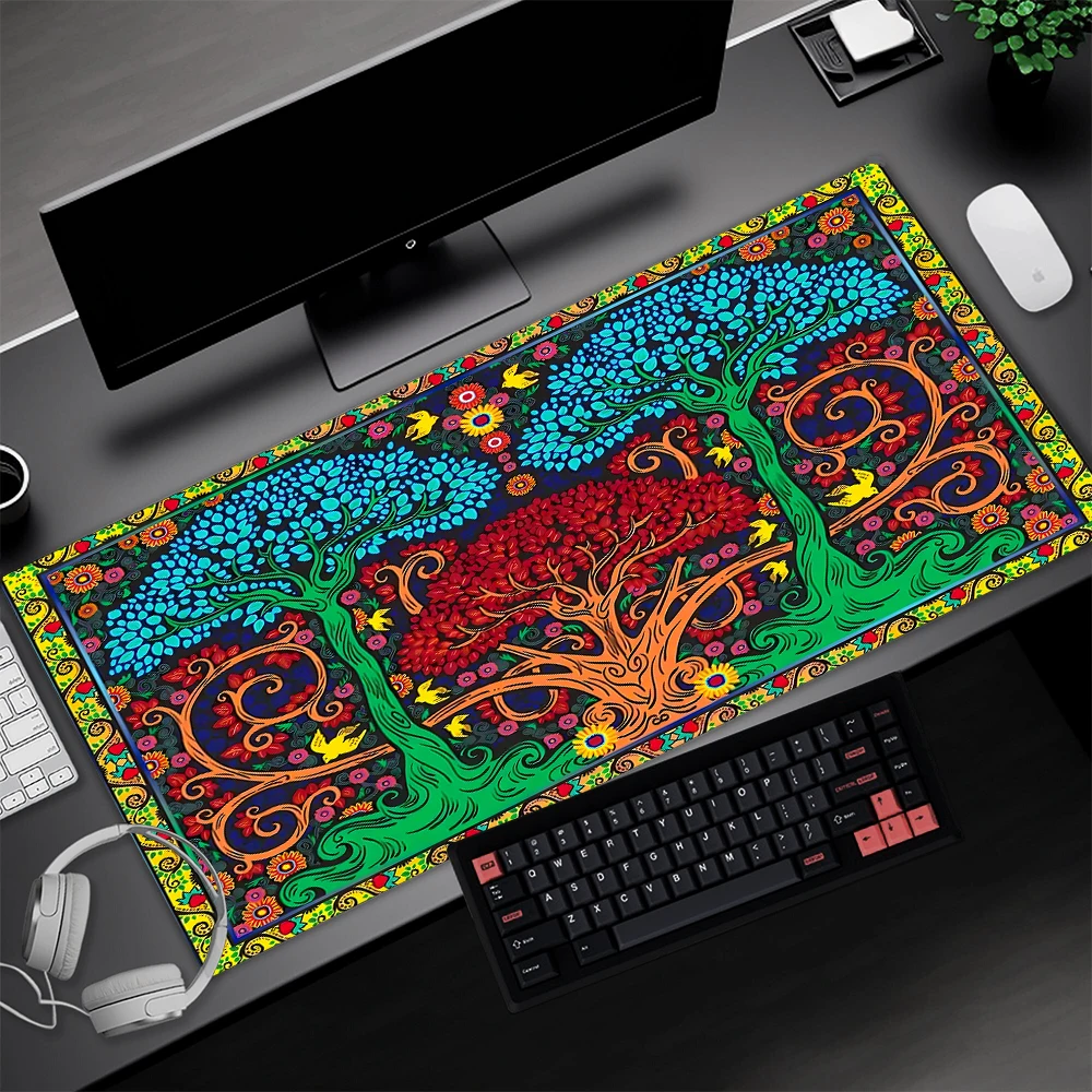 

Tree of Life Desk Mat Gamer Rug Mausepads Office Accessories Carpet Aesthetic Computer Playmat Extra Large Mouse Pad Gothic