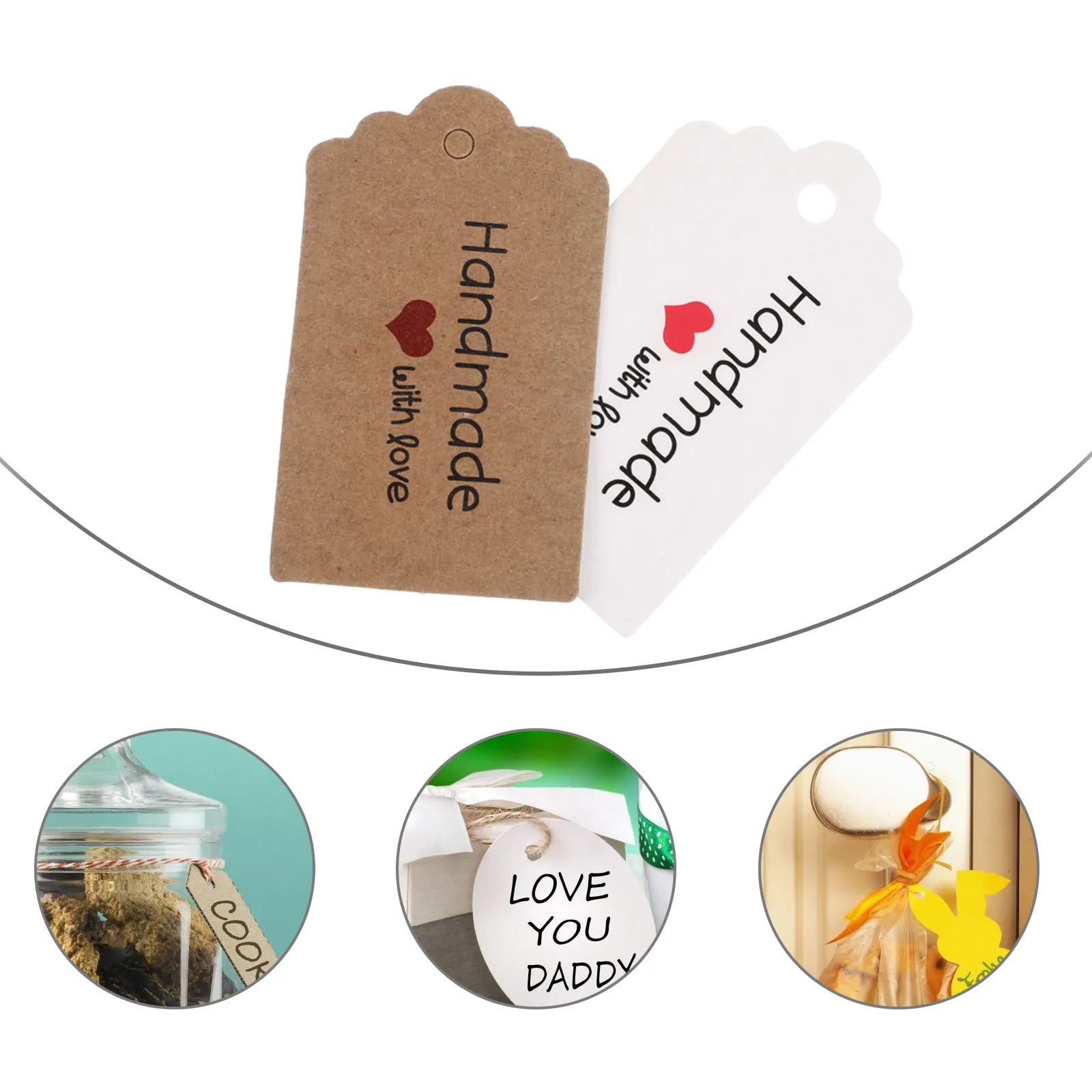 200Pcs Kraft Paper Gift Tags Hanging Labels for Food Packaging Party Decorations DIY Crafts Wedding Gift Tags Packing Label