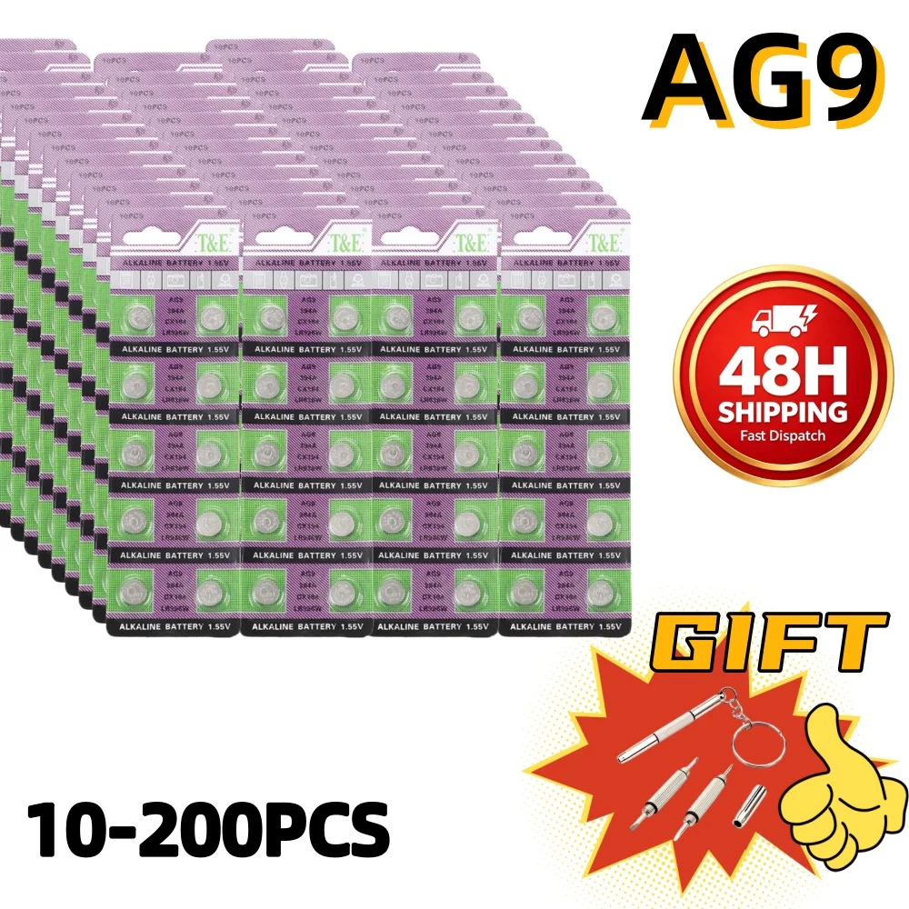 AG9 1.55V LR45 194 Watch Battery 10-200PCS Wholesale for Watch Toys Remote Control with Free Screwdriver Set