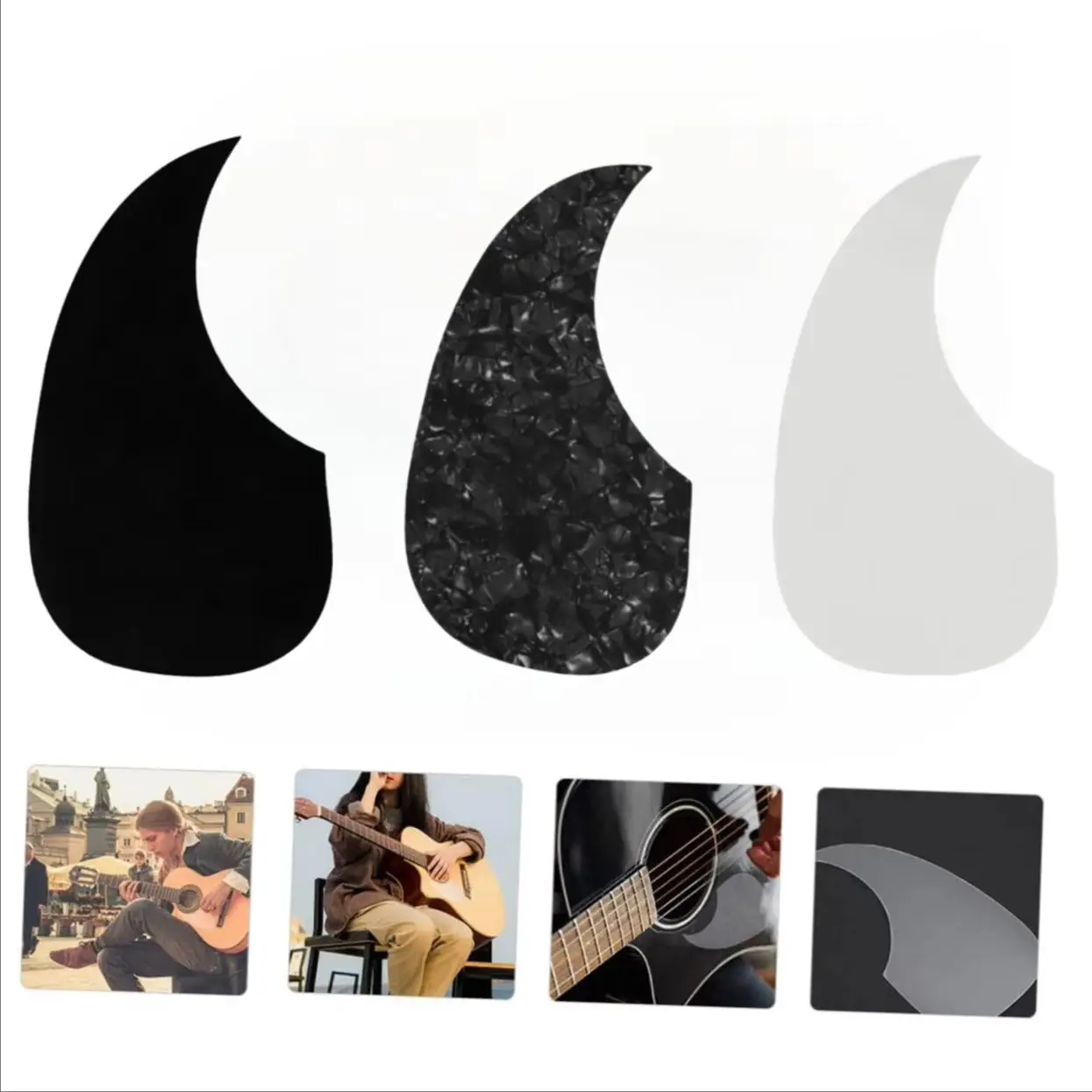 Miwayer Acoustic Guitar Pickguard Scratch Plate Self Adhesive Sticker/Water Drop Shape/for Right Handed Acoustic Guitur Parts