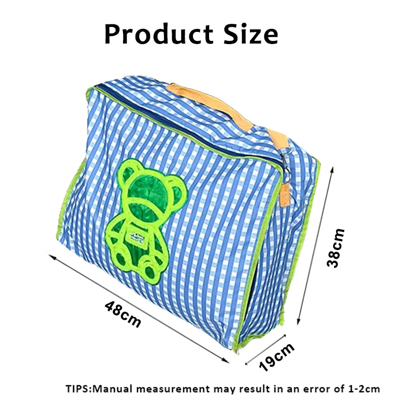 Kreskówka niedźwiadkowa torba dla dzieci pojemnik na kołdry niemowlęcia Organizer wodoodporna wodoodporna torba bagaż podróżny o dużej pojemności