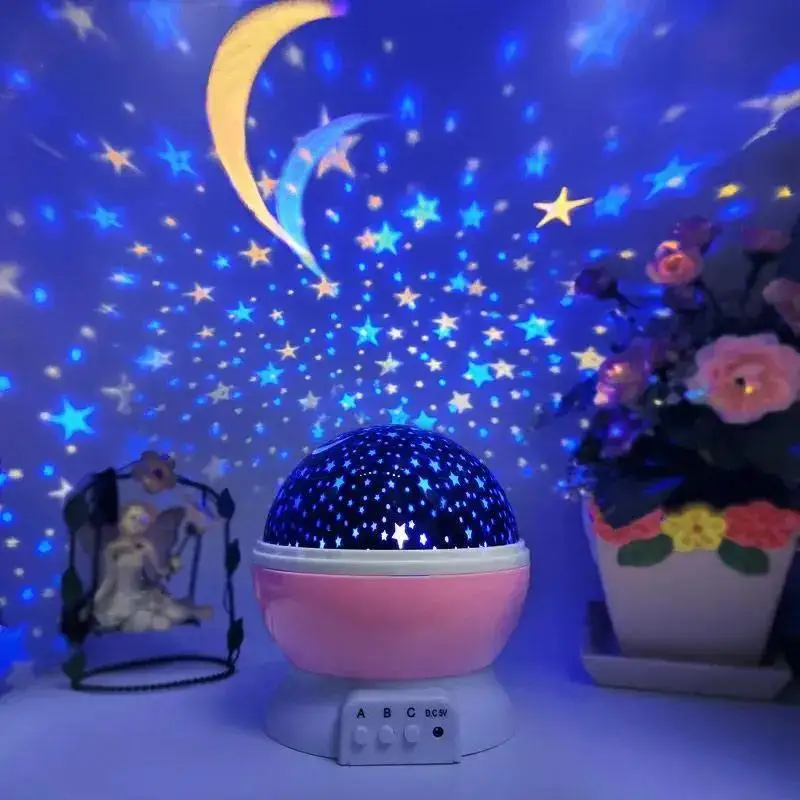 Rotating Starry Sky Night Light Projector USB Powered LED Lamp for Bedroom Baby Nursery Party Holiday Gift